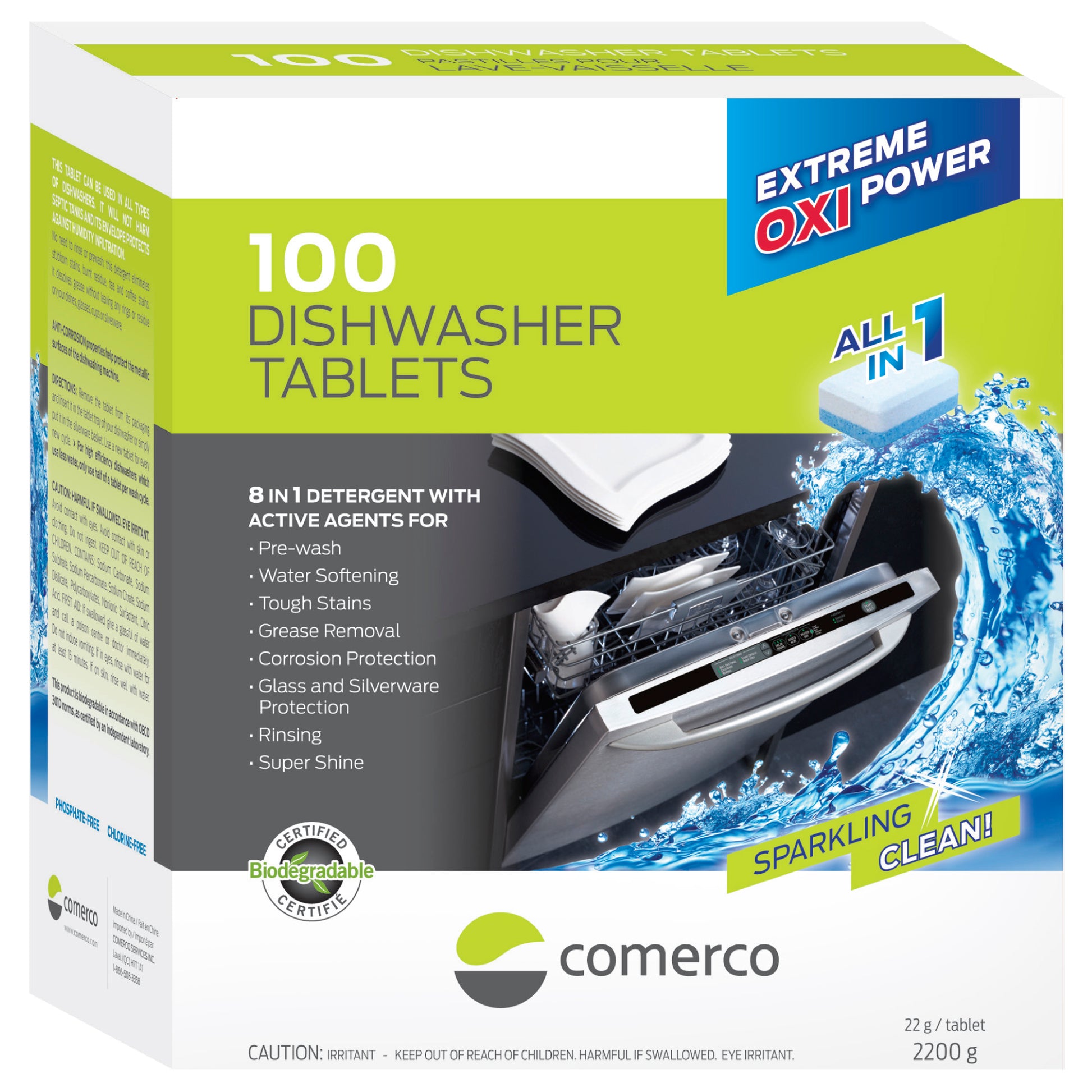 100 pastilles pour lave-vaisselle Oxy Puissance Extrême - tout en 1 - 2200  g – Comerco